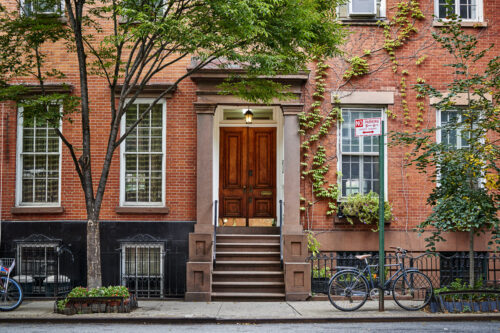 Fachada de una casa en Brooklyn