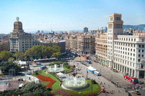Plaza de Cataluña, en el centro de Barcelona