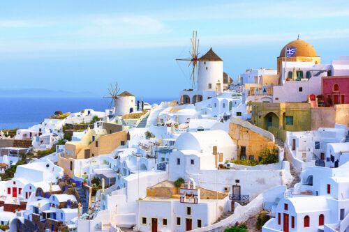 Pueblo de Oia en Santorini